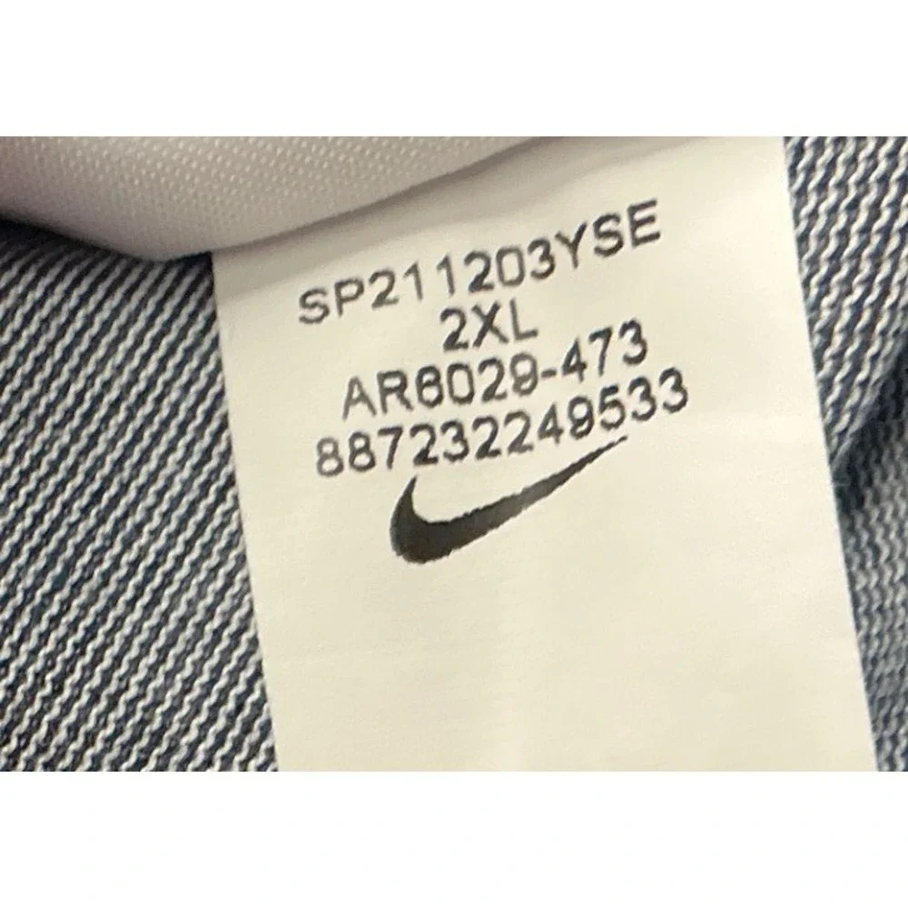 Nike T-Shirt Blue Heathered Short Sleeve Swoosh Logo 2XL Athletic AR6029-473